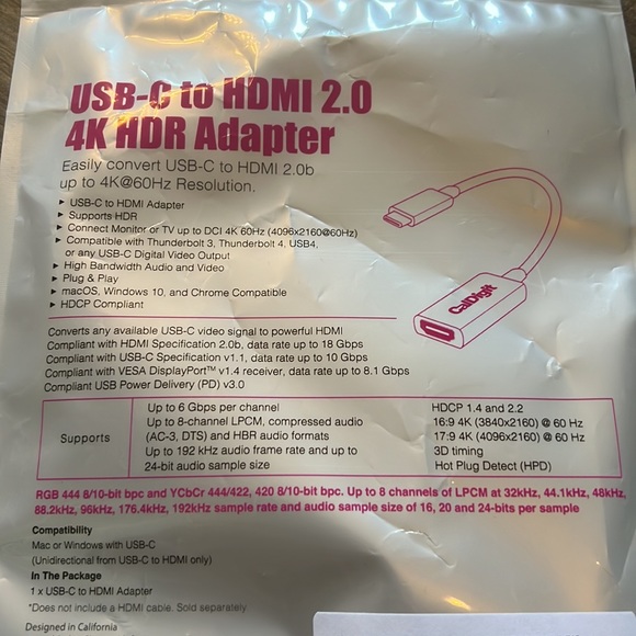 USB-C to HDMI 4K HDR Adapter - Picture 3 of 3